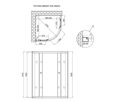 Душова кабіна SC90x90.SAT.HIGH.FR мм глибокий піддон