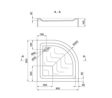 Душевая кабина ŁATWA SC80x80.SAT.LOW.GR низкий поддон