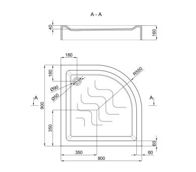 Душевая кабина ŁATWA SC90x90.SAT.LOW.GR низкий поддон