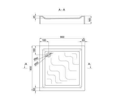 Душевая кабина WAWEL SC90x90.SAT.LOW.GR низкий поддон