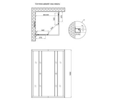 Душевая кабина WAWEL SC90x90.SAT.LOW.GR низкий поддон