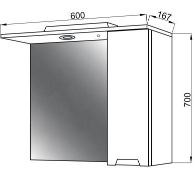 Шкаф Амелия Z-1 60 с зеркалом