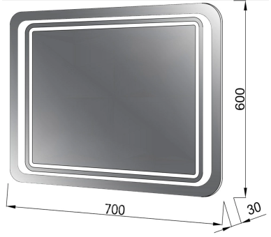 Дзеркало Duet Z-700х600 LED + defoger