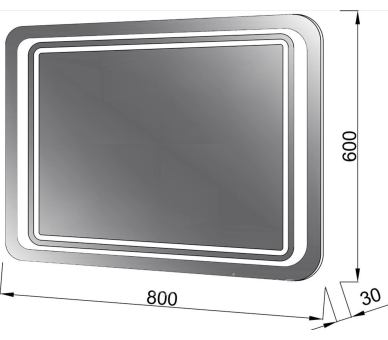 Дзеркало Duet Z-800х600 LED