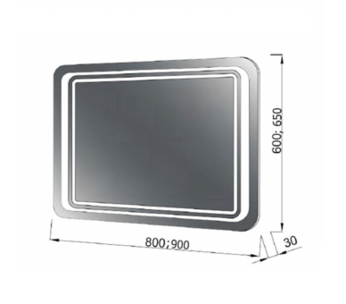 Зеркало Duet Z-900х650 LED + defoger