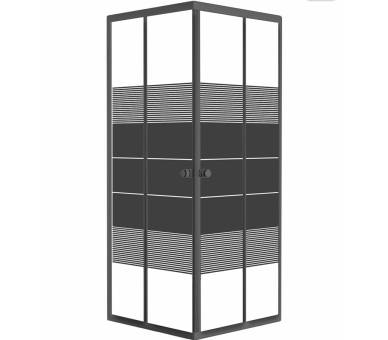 Душова кабина квадратна BLACK VELUM 90x90x180 см.