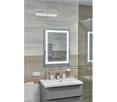 Дзеркало з LED підсвіткой в ванну кімнату прямокутне MR-1 Global Glass
