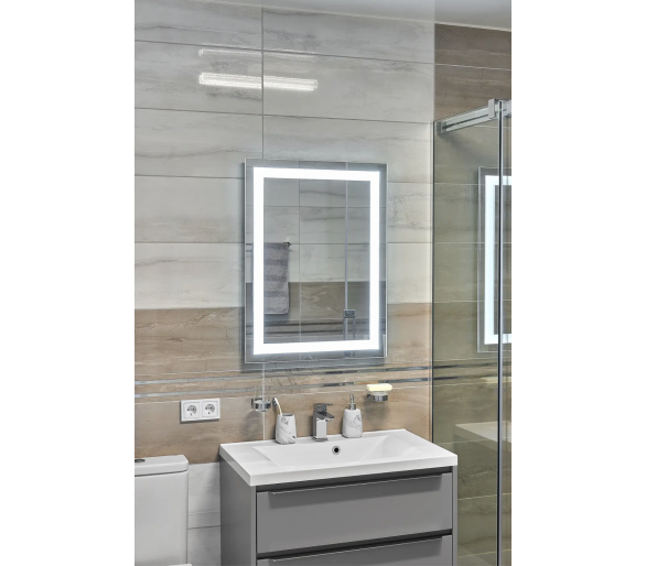 Зеркало с LED подсветкой в ванную комнату прямоугольное MR-1 Global Glass