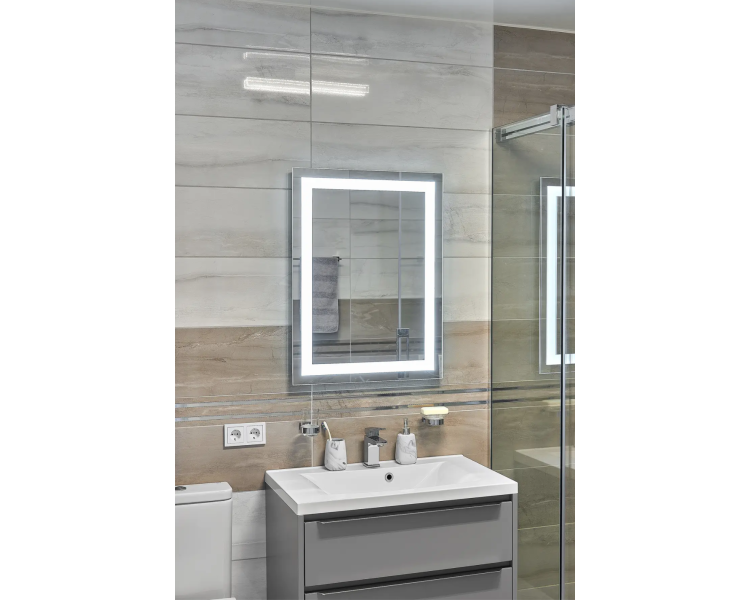 Зеркало с LED подсветкой в ванную комнату прямоугольное MR-1 Global Glass