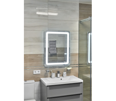 Дзеркало з LED підсвіткой в ванну кімнату прямокутне MR-4 Global Glass