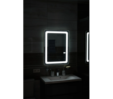 Зеркало с LED подсветкой в ванную комнату прямоугольное MR-4 Global Glass