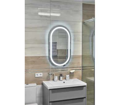 Дзеркало з LED підсвіткой в ванну кімнату прямокутне MR-6 Global Glass