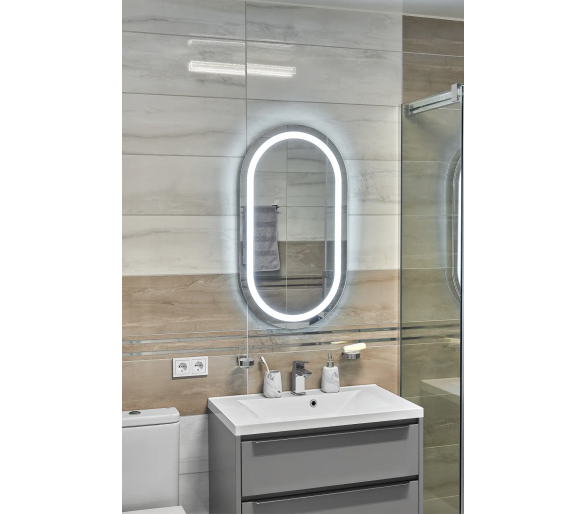 Дзеркало з LED підсвіткой в ванну кімнату прямокутне MR-6 Global Glass