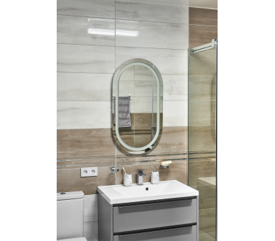 Дзеркало з LED підсвіткой в ванну кімнату прямокутне MR-6 Global Glass