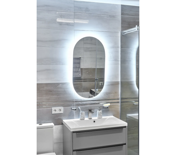 Дзеркало з LED підсвіткой в ванну кімнату прямокутне MR-7 Global Glass