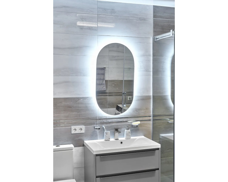 Зеркало с LED подсветкой в ванную комнату прямоугольное MR-7 Global Glass