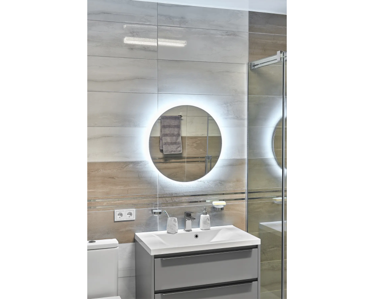 Зеркало с LED подсветкой в ванную комнату прямоугольное MR-8 Global Glass