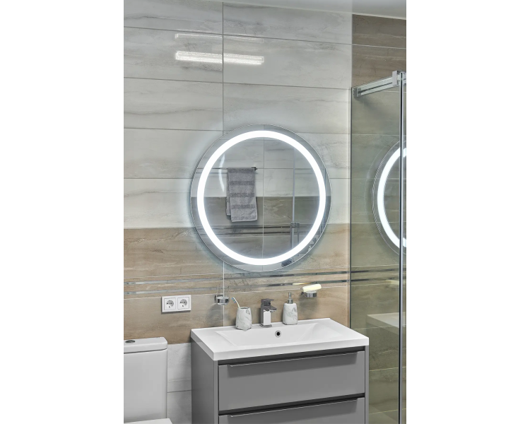Зеркало с LED подсветкой в ванную комнату прямоугольное MR-9 Global Glass