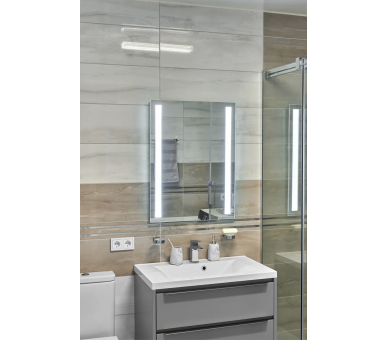 Дзеркало з LED підсвіткой в ванну кімнату прямокутне MR-10 Global Glass