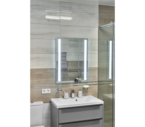 Зеркало с LED подсветкой в ванную комнату прямоугольное MR-10 Global Glass