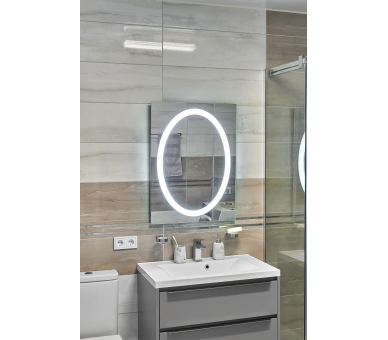 Дзеркало з LED підсвіткой в ванну кімнату прямокутне MR-11 Global Glass