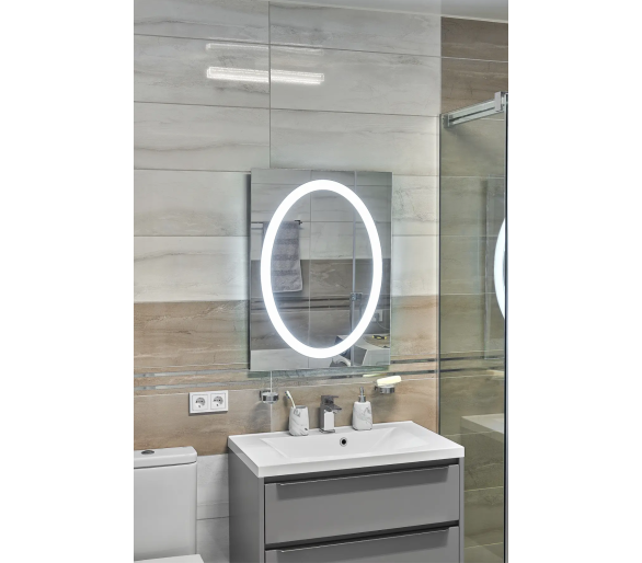 Зеркало с LED подсветкой в ванную комнату прямоугольное MR-11 Global Glass