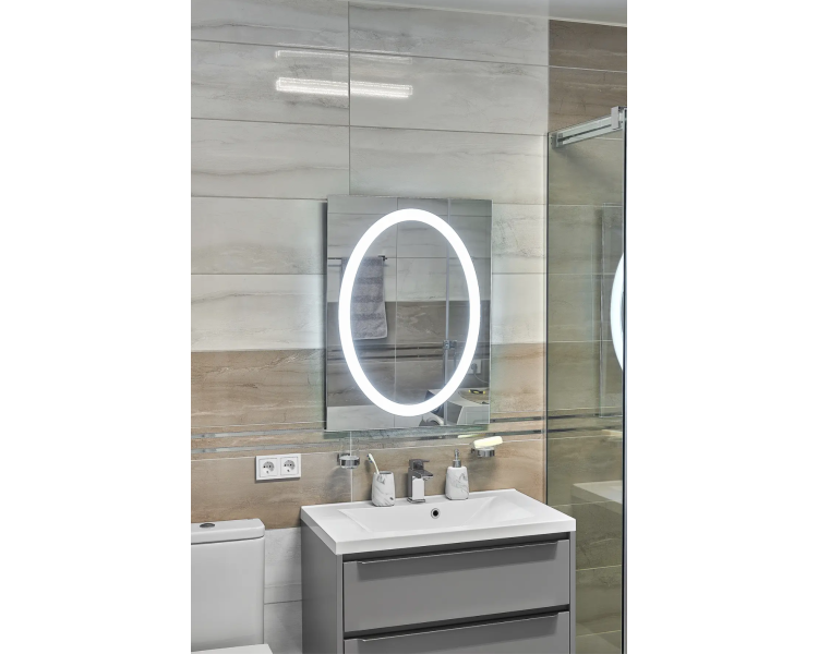 Зеркало с LED подсветкой в ванную комнату прямоугольное MR-11 Global Glass