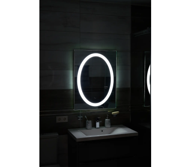 Зеркало с LED подсветкой в ванную комнату прямоугольное MR-11 Global Glass