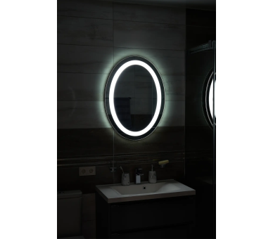 Зеркало с LED подсветкой в ванную комнату прямоугольное MR-12 Global Glass