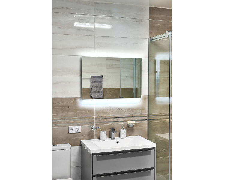 Дзеркало з LED підсвіткой в ванну кімнату прямокутне MR-13 Global Glass