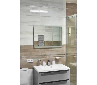 Дзеркало з LED підсвіткой в ванну кімнату прямокутне MR-13 Global Glass