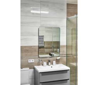Зеркало с LED подсветкой в ванную комнату прямоугольное MR-14 Global Glass