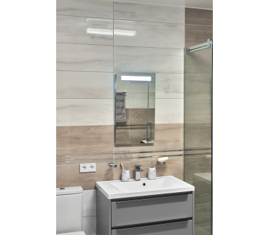 Дзеркало з LED підсвіткой в ванну кімнату прямокутне MR-15 Global Glass