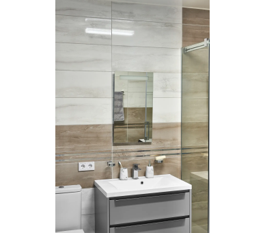 Дзеркало з LED підсвіткой в ванну кімнату прямокутне MR-15 Global Glass