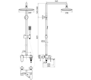 Душевая система TOPAZ BARTS-TB 07102-H36-S
