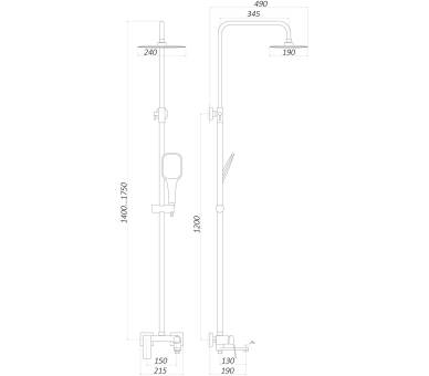 Душова система TOPAZ ODISS TO 18102-H52-BL
