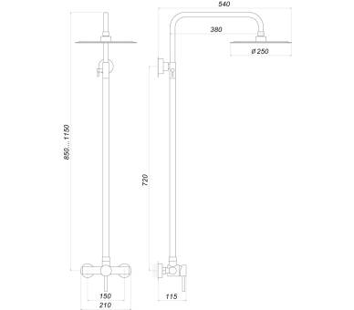 Душевая система Globus Lux ALPEN S-SH-105