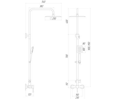 Душевая система Globus Lux ALPEN SBT1-SQ-02-304