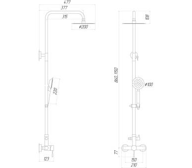 Душова система Globus Lux ALPEN SUS-SH-05