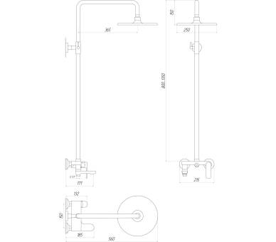 Душевая система Globus Lux GLA-0002N-10-BB