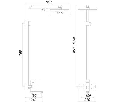 Душова система Globus Lux Kubus SKU-SH-200