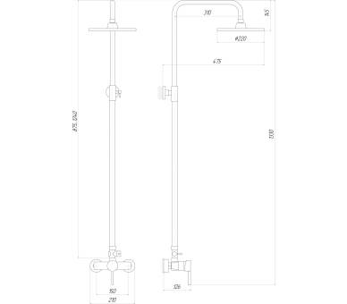 Душевая система Globus Lux LAZER DS-007A