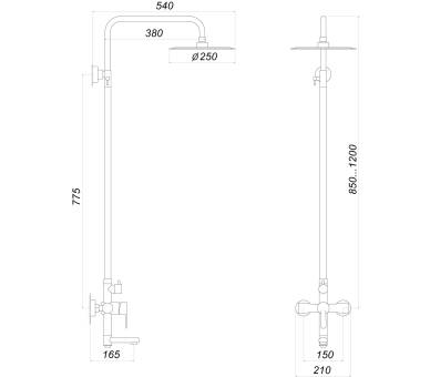 Душевая система Globus Lux MAIN SM-SH-02