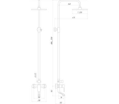 Душевая система Globus Lux ONTARIO DS-006A