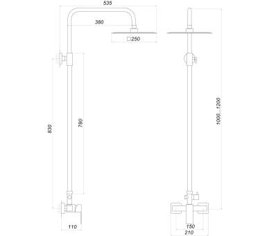 Душевая система Globus Lux SICILIA SBQ-SH-105