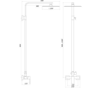 Душевая система Globus Lux SICILIA SBQ-SH-125
