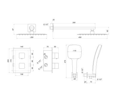 Душевая система Globus Lux SMART GLM-405-BB-TT