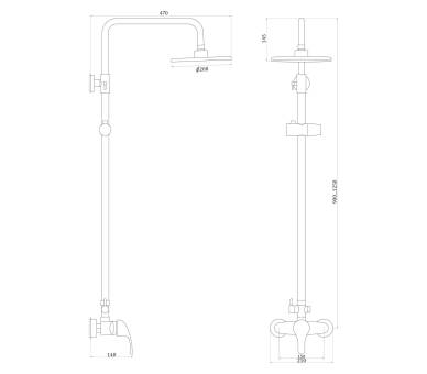 Душевая система Globus Lux Solly GLSO-0044