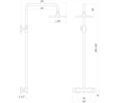 Душевая система Globus Lux Termostatic Q GLM-0040T