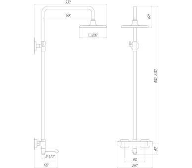 Душевая система Globus Lux Termostatic Q GLM-0041T-BB